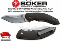 Boker Cutlery BOK01BO620 Boker Plus Whale Folding Knife 3-1/4" 440C Stainless Steel Plain Blade Polished G-10 Handles Boker Cutlery BOK01BO620 Boker Plus Whale Folding Knife 3-1/4" 440C Stainless Steel Plain Blade Polished G-10 Handles