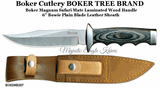 Boker Magnum BO02MB207 Safari Mate Fixed 6" Bowie Blade Laminated Wood Handle Leather Sheath