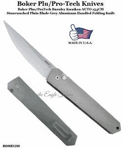 Boker Plus/Pro-Tech BO06EX290 Boker Burnley Kwaiken AUTO 3.5" 154CM Two-Tone Blade, Gray Aluminum Handled Folding Knife