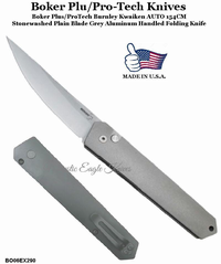 Boker Plus/Pro-Tech BO06EX290 Boker Burnley Kwaiken AUTO 3.5" 154CM Two-Tone Blade, Gray Aluminum Handled Folding Knife Boker Plus/Pro-Tech BO06EX290 Boker Burnley Kwaiken AUTO 3.5" 154CM Two-Tone Blade, Gray Aluminum Handled Folding Knife