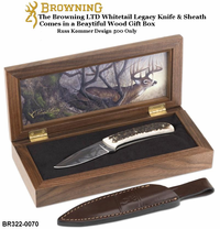 Bowning Cutlery BR322-0070 The Browning LTD Whitetail Legacy Knife with Gift Box