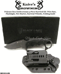 Browning BR320142BL Browning Black Label Strike Force Fixed Blade Tactical Knife 4" Karambit-Style Blade Black G-10 Scales Handle Boxed