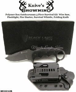 Browning BR320142BL Browning Black Label Strike Force Fixed Blade Tactical Knife 4" Karambit-Style Blade Black G-10 Scales Handle Boxed