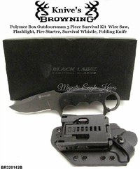 Browning BR320142BL Browning Black Label Strike Force Fixed Blade Tactical Knife 4" Karambit-Style Blade Black G-10 Scales Handle Boxed