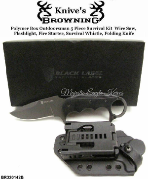 Browning BR320142BL Browning Black Label Strike Force Fixed Blade Tactical Knife 4" Karambit-Style Blade Black G-10 Scales Handle Boxed