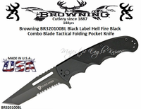 Browning Cutlery BR320100BL Black Label Hell Fire Tanto Assi/Open Tactical Knife