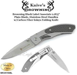 Browning Cutlery BR320164BL Black Label Associate Carbon Fiber Tactical Knife Browning Cutlery BR320164BL Black Label Associate Carbon Fiber Tactical Knife