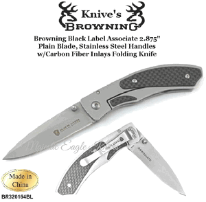 Browning Cutlery BR320164BL Black Label Associate Carbon Fiber Tactical Knife