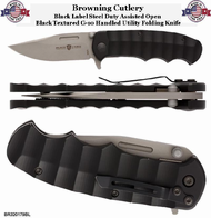 Browning Cutlery BR320179BL Black Label Steel Duty Assisted Open Folder Knife
