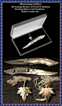 Browning Cutlery BR322-009 Browning Sterling Silver Beautiful Mother-of-Pearl & Abalone Leaf Necklace & Knife Combo Ladies Pocket Knife & Presentation Gift Box