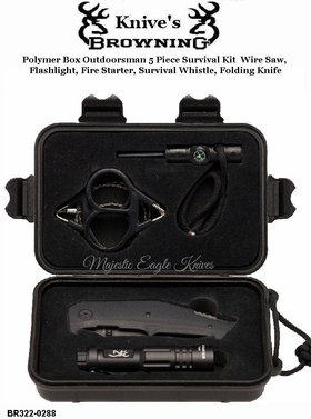 Browning Cutlery BR3220288 Browning Outdoors-man 5 Piece Survival Kit 