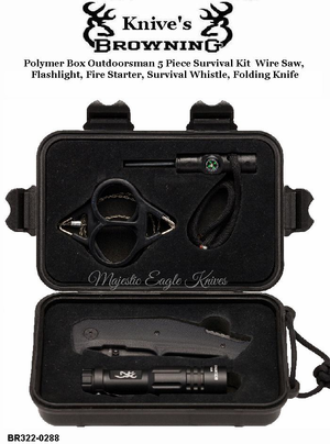 Browning Cutlery BR3220288 Browning Outdoors-man 5 Piece Survival Kit 