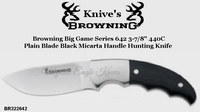Browning Cutlery BR322642 Browning Big Game Series 642 3-7/8" 440C Plain Blade Black Micarta Handle Hunting Knife