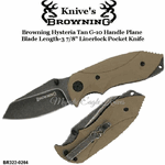 Browning Cutlery Browning BR322-0264 Browning Hysteria Tan Drop Point Linerlock Folding Pocket Knife