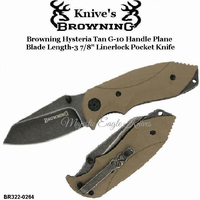 Browning Cutlery Browning BR322-0264 Browning Hysteria Tan Drop Point Linerlock Folding Pocket Knife