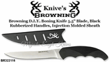 Browning Cutlery Browning BR322-216 Browning D.I.Y. Boning Knife 5.5" Blade, Black Rubberized Handles, Injection Molded Sheath