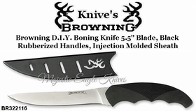 Browning Cutlery Browning BR322-216 Browning D.I.Y. Boning Knife 5.5" Blade, Black Rubberized Handles, Injection Molded Sheath Browning Cutlery Browning BR322-216 Browning D.I.Y. Boning Knife 5.5" Blade, Black Rubberized Handles, Injection Molded Sheath