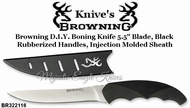Browning Cutlery Browning BR322-216 Browning D.I.Y. Boning Knife 5.5" Blade, Black Rubberized Handles, Injection Molded Sheath
