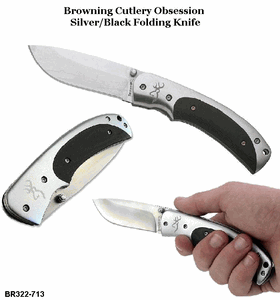 Browning Cutlery Browning BR322-713 Browning Blade Obsession Silver Black G10 Handle Hunting Knife Sandvik 12C27 Stainless Steel 3-1/4" Plain Blade, Browning Cutlery Browning BR322-713 Browning Blade Obsession Silver Black G10 Handle Hunting Knife Sandvik 12C27 Stainless Steel 3-1/4" Plain Blade,