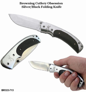 Browning Cutlery Browning BR322-713 Browning Blade Obsession Silver Black G10 Handle Hunting Knife Sandvik 12C27 Stainless Steel 3-1/4" Plain Blade, Browning Cutlery Browning BR322-713 Browning Blade Obsession Silver Black G10 Handle Hunting Knife Sandvik 12C27 Stainless Steel 3-1/4" Plain Blade,