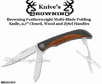 Browning Cutlery Browning BR322-972 Browning Multi-blade 3 Blade Featherweight Folding Knife & Scissors