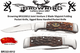 Browning Cutlery Presents The BR3220012 Browning Joint Venture Jigged Bone Handled 2 Blade Slip Joint Folding Pocket Knife 
