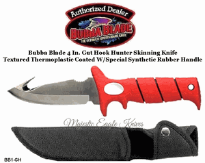 Bubba Blade BB1-GH 4 In. Full Tang Gut Hook Huntining Knife & Sheath