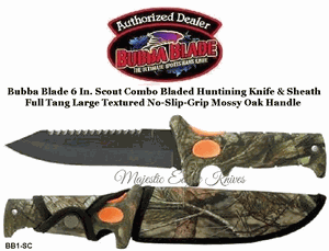 Bubba Blade -BB1-SCMO 6 In. Full Tang Scout  Mossy OakĹ˝ Break-Up Country Hunting Knife & Sheath