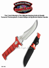 Bubba Blade BB1-WD 7 In. Woody Fixed Blade. Full Tang Hunting Knife & Sheath