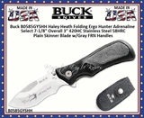 Buck B0585GYSHH Haley Heath Folding Ergo Hunter Adrenaline Select 7-1/8" Overall 3" 420HC Stainless Steel 58HRC Plain Skinner Blade w/Gray FRN Handles Knife & Sheath