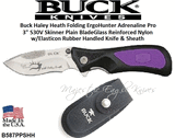 BUCK Knive's B587PPSHH Buck Haley Heath Folding ErgoHunter Adrenaline Pro 3" S30V Skinner Blade Knife & Sheath