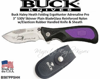 BUCK Knive's B587PPSHH Buck Haley Heath Folding ErgoHunter Adrenaline Pro 3" S30V Skinner Blade Knife & Sheath BUCK Knive's B587PPSHH Buck Haley Heath Folding ErgoHunter Adrenaline Pro 3" S30V Skinner Blade Knife & Sheath
