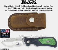 BUCK Knive's BB588GRSHH Buck Haley Heath Folding Ergo Hunter Adrenaline Pro 3" S30V Skinner Blade Knife & Leather Sheath BUCK Knive's BB588GRSHH Buck Haley Heath Folding Ergo Hunter Adrenaline Pro 3" S30V Skinner Blade Knife & Leather Sheath