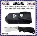 Buck Knives B595BKS Buck Folding Ergo Hunter (Select), 3" 420HC Plain Blade, Black Nylon Handle Knife