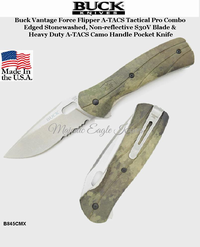 Buck Knives B845CMX Buck Vantage Force Flipper A-TACS Tactical Camo, Pro Combo Stonewashed, Non-reflective S30V Blade & Heavy Duty A-TACS Camo Handle Pocket Knife Buck Knives B845CMX Buck Vantage Force Flipper A-TACS Tactical Camo, Pro Combo Stonewashed, Non-reflective S30V Blade & Heavy Duty A-TACS Camo Handle Pocket Knife