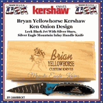 Kershaw Knives Presents The BY-1660BBCKT Brian Yellowhose Kershaw Leek, Black Jet With Silver Stars Silver Eagle Mountain Inlay Knife