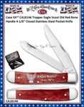 CA18146 Case XX Trapper Eagle Scout Old Red Bone Handle 4-1/8" Closed Stainless Steel Pocket Knife 