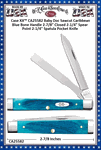 CA25582 Case XX� Baby Doc Sawcut Caribbean Blue Bone Handle 2-7/8" Closed 2-1/4" Spear Point 2-1/4" Spatula Pocket Knife