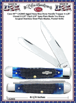 CA2800 Case XX� Jigged Navy Blue Bone Handle Trapper 4-1/8" Closed 3-1/4" Clip3-1/4" Spey Plain Blade Tru-Sharp Surgical Stainless Steel Plain Blades, Pocket Knife 