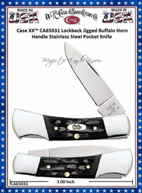 W.R. Case & Sons Cutlery�CA65031 Case XX� Lockback Jigged Buffalo Horn Handle 3" Closed 2-1/4" Locking Drop Point Stainless Steel Pocket Knife