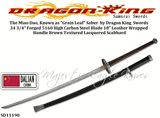 Dragon King SD11190 The Miao Dao by Dragon King Chinese Long Saber Brown textured lacquered scabbard Weight: 3 lbs 8 oz