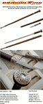 Dragon King Cutlery SD12140 Damascus Taiji Sword Cane w/ Knife by Dragon King Overall: 37 1/2"<>Blade Length: 22" High Carbon Damascus Steel Blade Holds Hidden Knife Blade Overall 7� Knife blade 3 �� Knife Handle 3 3/4" Rosewood Handle & Shaft