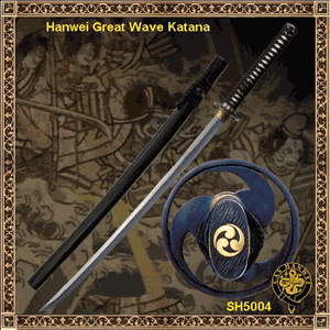 CAS Hanwei SH5004 Paul Chen Cutlery The Great Wave Katana 28" High-Carbon Steel Blade
