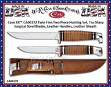 W.R. Case & Sons CA00372 Classic Stacked Leather handled Set of Drop Point Hunting Knives