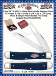 Case CA71231 American Smooth Navy Blue Synthetic Handle Trapper 4-1/8" Closed w/Cigar Box, 3-1/4" Clip 3-1/4" Spey Plain Blade Tru-Sharp Surgical Stainless Steel Pocket Knife 