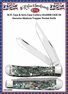 W.R. Case & Sons Case Cutlery CA12000 CASE XX Genuine Abalone Trapper Pocket Knife