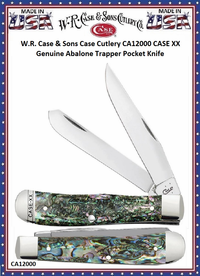 W.R. Case & Sons Case Cutlery CA12000 CASE XX Genuine Abalone Trapper Pocket Knife W.R. Case & Sons Case Cutlery CA12000 CASE XX Genuine Abalone Trapper Pocket Knife