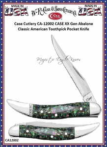 W.R. Case & Sons Case Cutlery CA-12002 CASE XX Gen Abalone Classic American Toothpick Pocket Knife