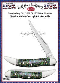 W.R. Case & Sons Case Cutlery CA-12002 CASE XX Gen Abalone Classic American Toothpick Pocket Knife W.R. Case & Sons Case Cutlery CA-12002 CASE XX Gen Abalone Classic American Toothpick Pocket Knife