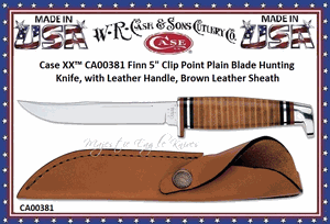 Case Cutlery CA381 Stacked Leather Fixed Blade Hunter Knife